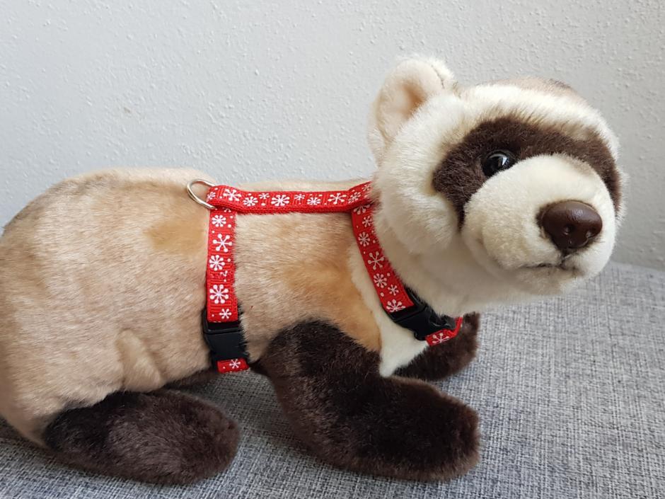 Postrojek- červený s kytičkama